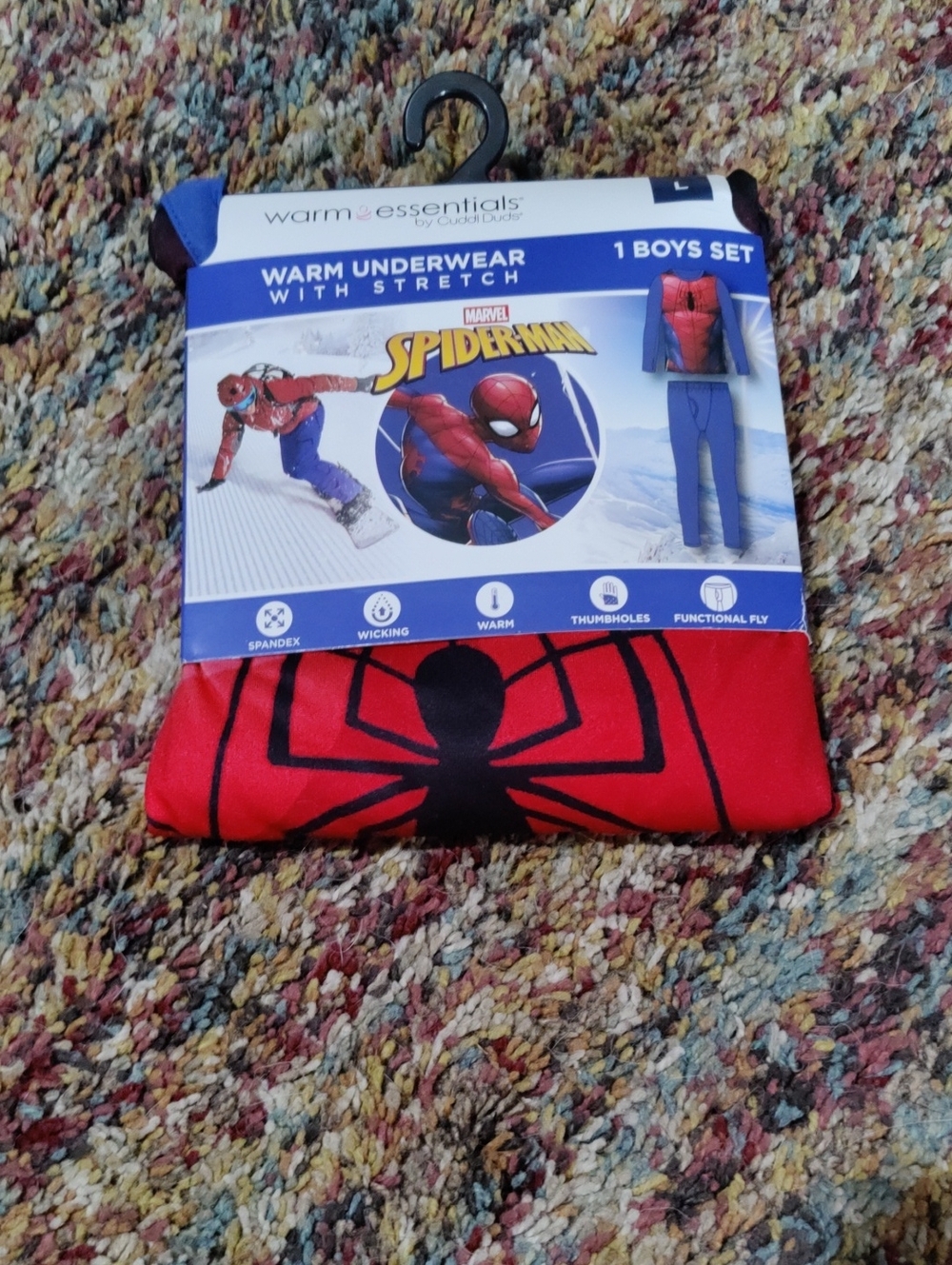NEW BoyTwo-piece Set Large Spider-Man Red Kids Thermal Underwear Set 25 To 28 Lb
